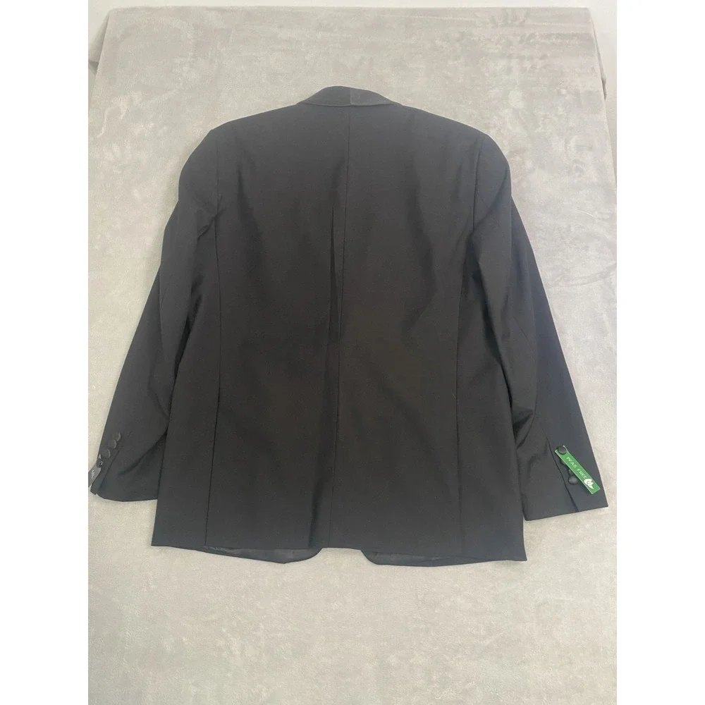 Gino Vitale Tuxedo Jacket Mens 44L Black Slim Fit Business Satin‎ Shawl Lapel